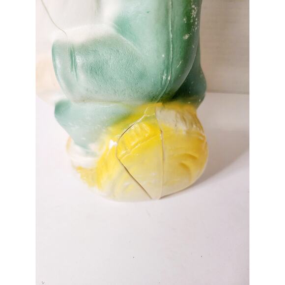 Vintage Christmas Elf Gnome on‎ a Log Light Up Plastic Blow Mold - Picture 7 of 8